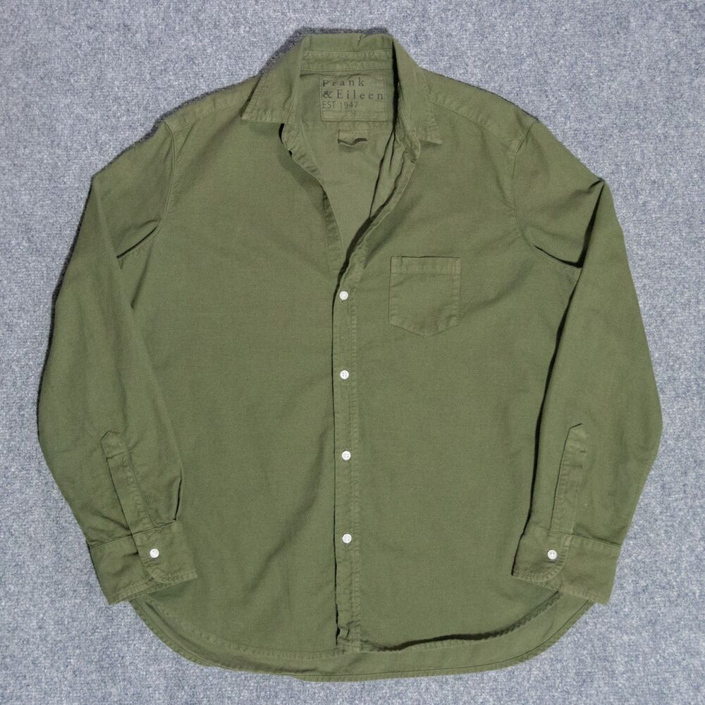 Frank & Eileen Eileen Relaxed Button Up Shirt Women's Medium Nori Green USA Made
